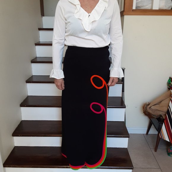 Dresses & Skirts - Vintage 1970's black maxi skirt